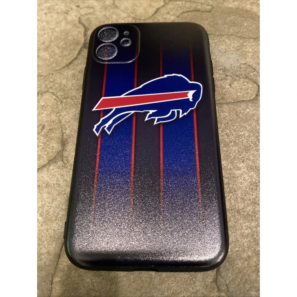 Buffalo Bills iPhone‎ 11 Case Black Blue Logo Hard Shell Protective Cover